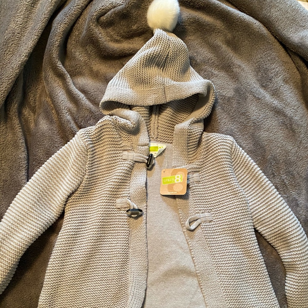 Girls gray warm sweater jacket - new with tags